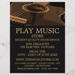 Zwarte Gitaar, Muziekinstrumentenwinkel Flyer