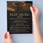 Zwarte Gitaar, Muziekinstrumentenwinkel Flyer (Hand)