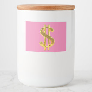 Zwarte gitaar op roze label voedselcontainer etiket