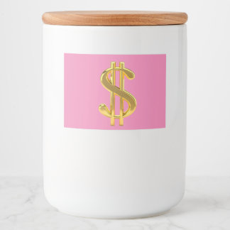 Zwarte gitaar op roze label voedselcontainer etiket