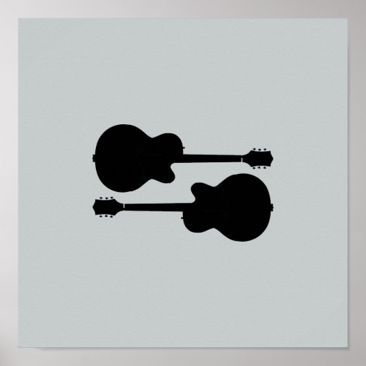 zwarte gitaarmuziekdecor poster (Voorkant)