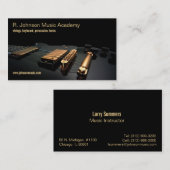 zwarte gitaarmuziekinstructeur visitekaartje (Voorkant / Achterkant)