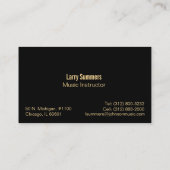 zwarte gitaarmuziekinstructeur visitekaartje (Achterkant)