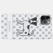 Zwarte gladharige Parson Russell Terrier & Naam Case-Mate iPhone Case (Achterkant (horizontaal))