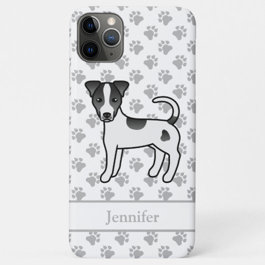 Zwarte gladharige Parson Russell Terrier & Naam Case-Mate iPhone Case (Achterkant)