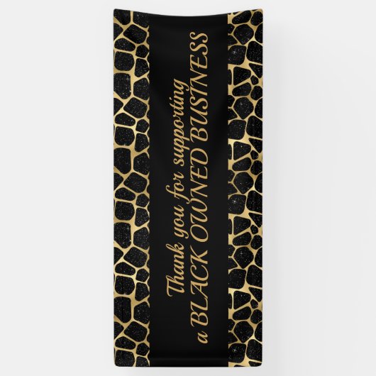 Zwarte Glam-Bedankt voor ondersteuning voor zwart Spandoek (Verticaal)