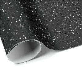 Zwarte Glam Glitter Stars Sparkly Minimal Wedding Cadeaupapier
