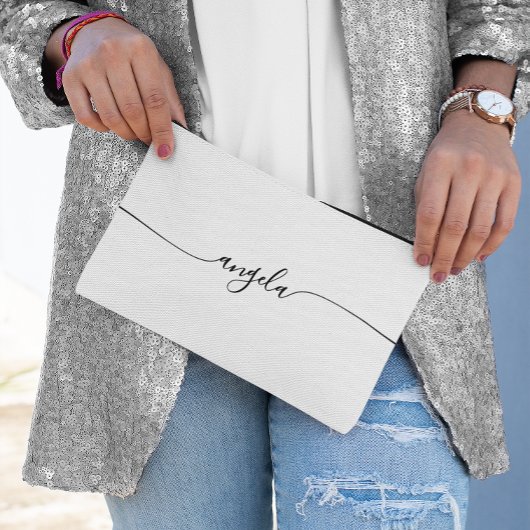 Zwarte Glam Handtekening Naam Etui
