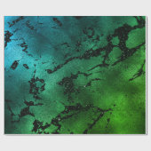 Zwarte Glam Marble Print Abstract tropisch metaal Cadeaupapier (Vlak)