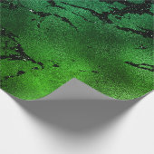 Zwarte Glam Marble Print Abstract tropisch metaal Cadeaupapier (Hoek)