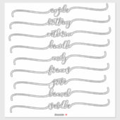 Zwarte Glam Signature Names with Long Swashes Sticker (Vel)