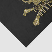 Zwarte glam tot op het bot Gouden glitterschedel Tissuepapier (Detail)