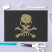 Zwarte glam tot op het bot Gouden glitterschedel Tissuepapier (Craft)
