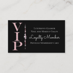 Zwarte Glamoureuze Diamanten Roze Glitter VIP Trou Visitekaartje
