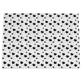 Zwarte glanzende harten schattig romantisch patroo groot cadeauzakje