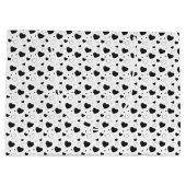 Zwarte glanzende harten schattig romantisch patroo groot cadeauzakje (Achterkant)