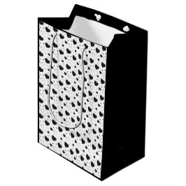 Zwarte glanzende harten schattig romantisch patroo medium cadeauzakje
