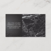 Zwarte glanzende metalen | Zwarte marmeren kleurbl Visitekaartje (Achterkant)