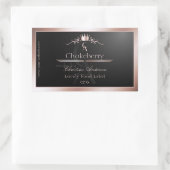 Zwarte Glanzende Product Label Roze Gouden Frame M (Tas)