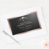 Zwarte Glanzende Product Label Roze Gouden Frame M (Envelop)