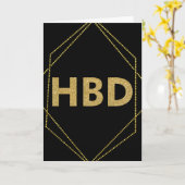 Zwarte Gliitter HBD Birthday voor BFF Geometric Kaart (Gele Bloem)