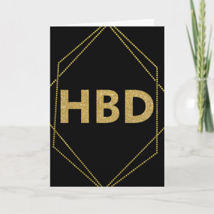 Zwarte Gliitter HBD Birthday voor BFF Geometric Kaart