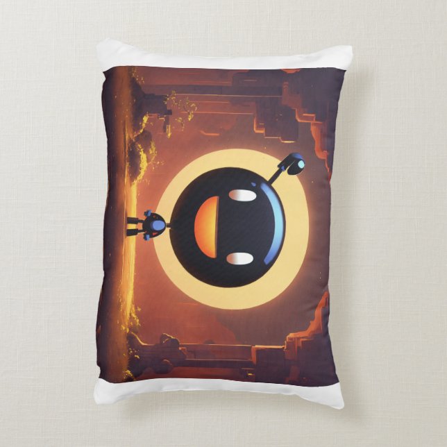 Zwarte glimlach: kussen (Achterkant (Verticaal))