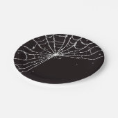 Zwarte glinsterende diamanten spinnenweb papieren bordje (Gekanteld)