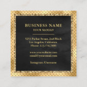 Zwarte Glitter Aangepaste Chocolade Cake Bakery Vierkante Visitekaartje (Achterkant)