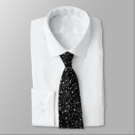 Zwarte glitter achtergrond stropdas<br><div class="desc">Elegante zwarte glitter met wit sprankelend naadloos patroon.</div>