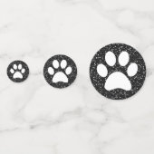 Zwarte Glitter Animal Mascot Paw-afdruktabel Confetti (Voorkanten)