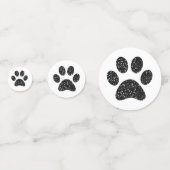 Zwarte Glitter Animal Mascot Paw-afdruktabel Confetti (Achterkanten)