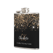 Zwarte glitter beste vriendin monogram heupfles (Links)