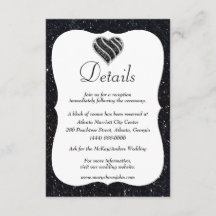 Zwarte Glitter Black en White Heart Weddenschap - 