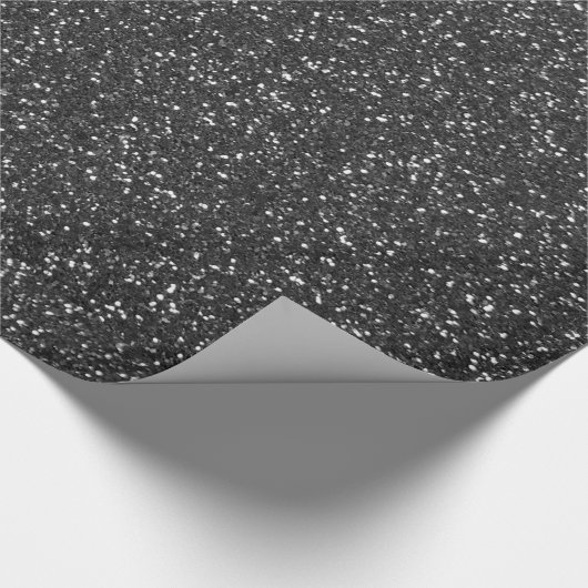 Zwarte glitter cadeaupapier (Hoek)