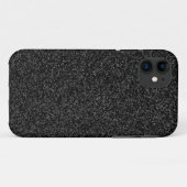 Zwarte glitter Case-Mate iPhone case (Achterkant (horizontaal))