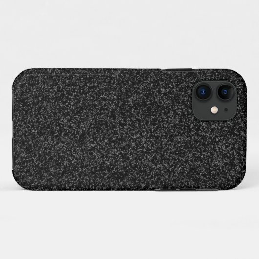 Zwarte glitter Case-Mate iPhone case (Achterkant (horizontaal))