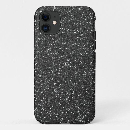 Zwarte glitter Case-Mate iPhone case (Achterkant)