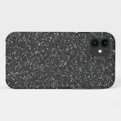 Zwarte glitter Case-Mate iPhone case (Achterkant (horizontaal))