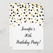 Zwarte Glitter Confetti Cheers tot 30 jaar Kaart (Voorkant / Achterkant)