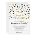 Zwarte Glitter Confetti Cheers tot 65 jaar