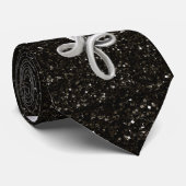 Zwarte glitter Cross-Stropdas Stropdas (Opgerold)