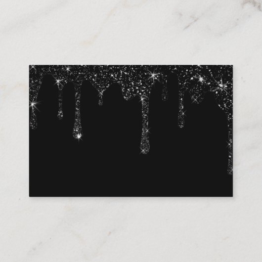 zwarte glitter dank u het pakket script invoegen visitekaartje (Achterkant)