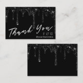 zwarte glitter dank u het pakket script invoegen visitekaartje (Voorkant / Achterkant)