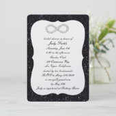Zwarte Glitter Diamant Oneindig Bruidsfeest Kaart (Staand voorkant)