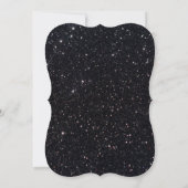 Zwarte Glitter Diamanten Hart Oefendiner Kaart (Achterkant)
