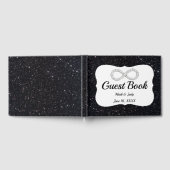 Zwarte Glitter Diamond Infinity Guestbook Gastenboek (Volledig)