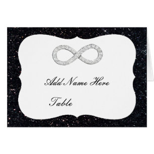 Zwarte Glitter Diamond Infinity Table Place Card