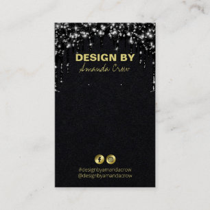 Zwarte Glitter DIY Ketting Verdieningskaart houder Visitekaartje