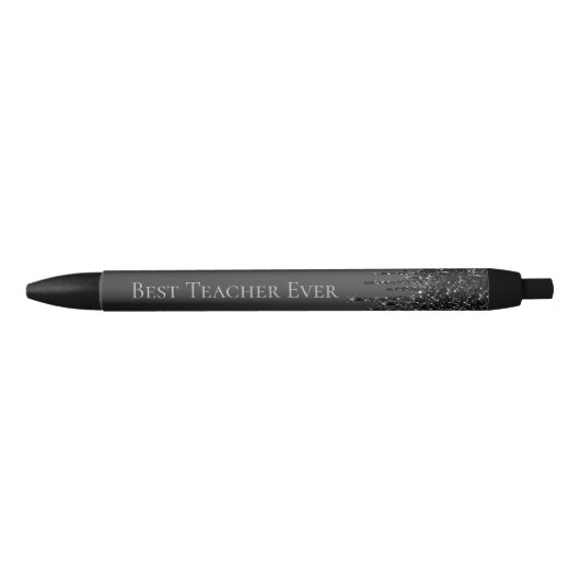 Zwarte Glitter Drift Gepersonaliseerde Monogram Na Inkt Pen (Voorkant)